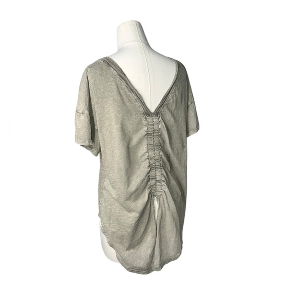 Pilcro by Anthropologie Ruched Back top in Medium washed olive green - Picture 1 of 5